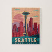 Seattle - Smarald City Skyline Puzzle (Vertikal)