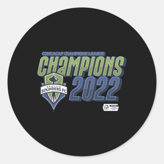 Seattle Sounders Champions 2022 Concacaf Champions Runder Aufkleber (Vorderseite)