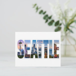 Seattle Stadt Skyline Ikonische Seattle Wahrzeiche Postkarte