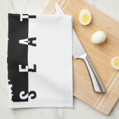 Seattle-Stadt Skyline-Silhouetteschwarzform americ Geschirrtuch (Viertel Falte)