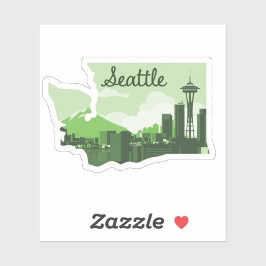 Seattle Sticker Green (Blatt)
