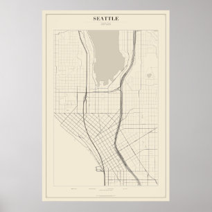 Seattle-Straßenkarte Poster