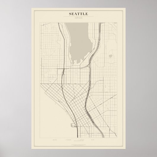 Seattle-Straßenkarte Poster (Vorne)