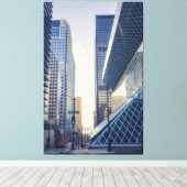 Seattle Street View mit moderner Architektur Leinwanddruck (Insitu (Holzboden))