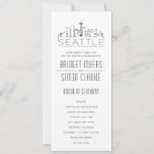 Seattle Stylized Skyline | Hochzeitsprogramm Einladung (Vorderseite)