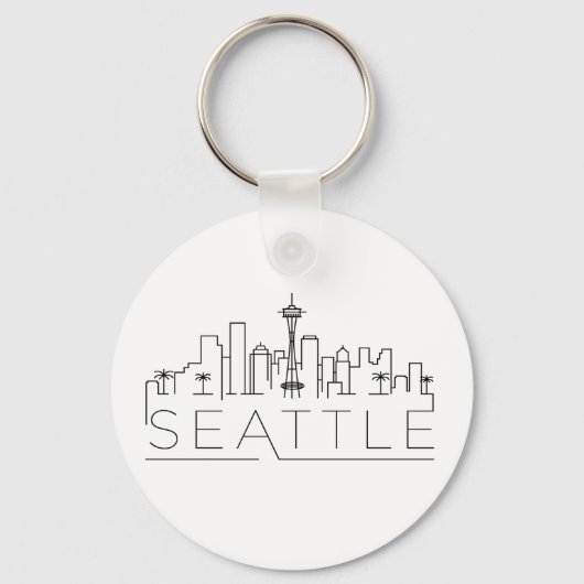 Seattle Stylized Skyline Schlüsselanhänger (Vorderseite)