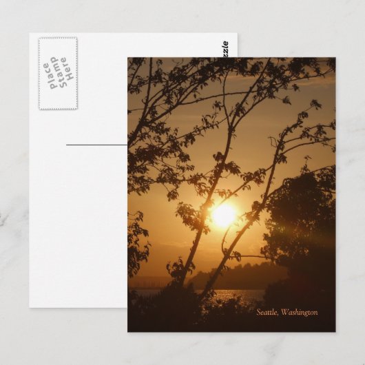 Seattle Sunset Postkarte (Vorne/Hinten)