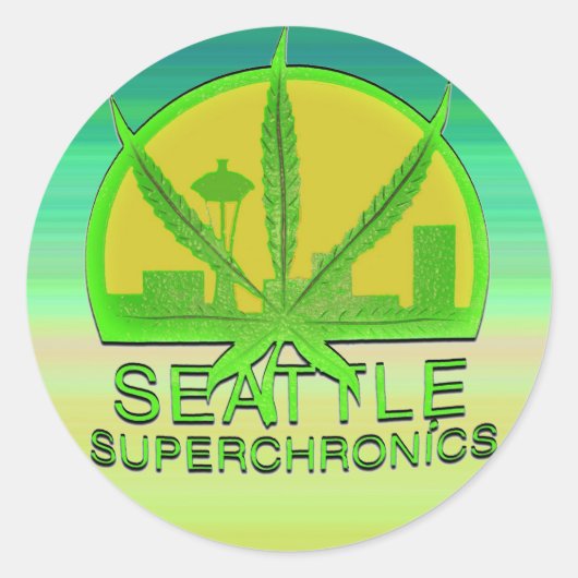 Seattle Superchronics Runder Aufkleber (Vorderseite)