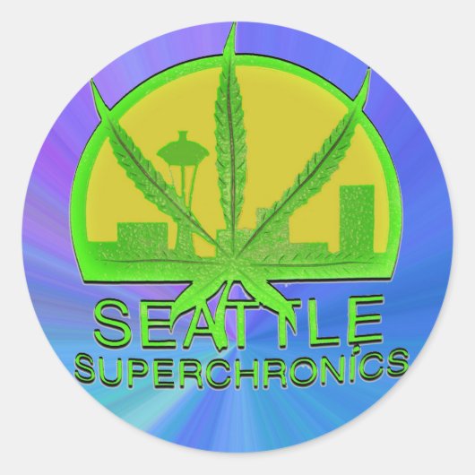 Seattle Superchronics Runder Aufkleber (Vorderseite)