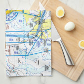 Seattle-Tacoma Flughafen Flyway-Karte Geschirrtuch (Viertel Falte)