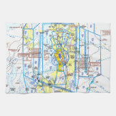 Seattle-Tacoma Flughafen Flyway-Karte Geschirrtuch (Horizontal)