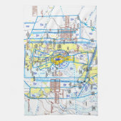 Seattle-Tacoma Flughafen Flyway-Karte Geschirrtuch (Vertikal)