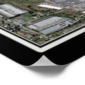 Seattle-Tacoma Intl Airport Satellite Poster Karte (Ecke)