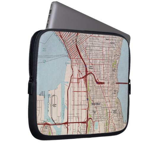 Seattle Topographic City Map Laptopschutzhülle (Vorne Rechts)