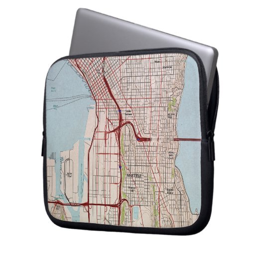Seattle Topographic City Map Laptopschutzhülle (Vorderseite Links)