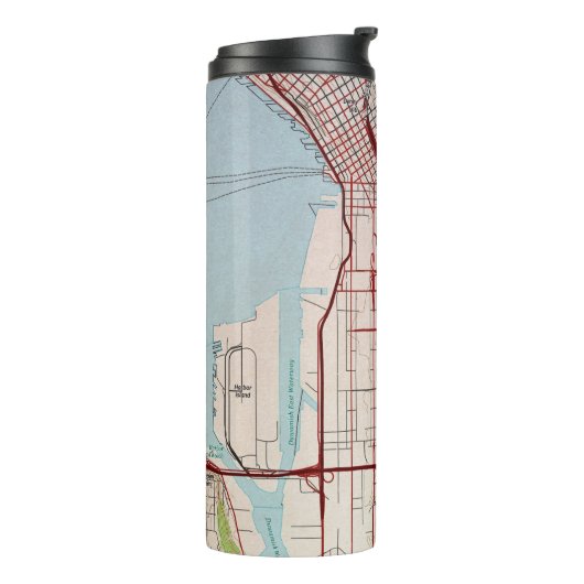 Seattle Topographic City Map Thermosbecher (Nach links gedreht)