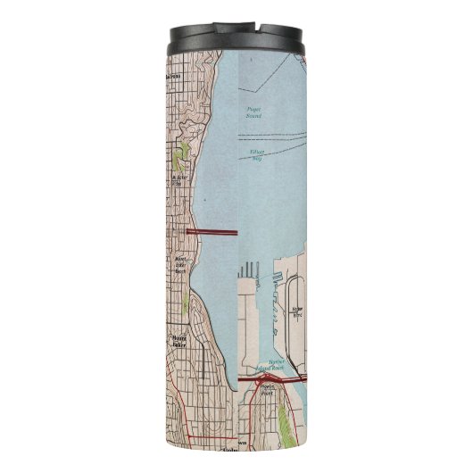 Seattle Topographic City Map Thermosbecher (Rückseite)