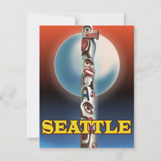 Seattle Totem Pol Reiseplakat