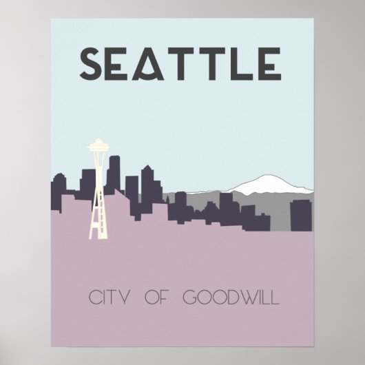 Seattle Travel Poster (Vorne)