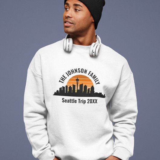 Seattle Trip Skyline Sunset Personalized Sweatshirt