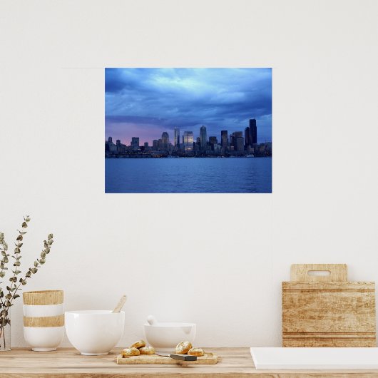 Seattle Under Clouds Poster (Küche)