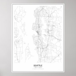 Seattle, United Staaten Minimalistisch Map Poster