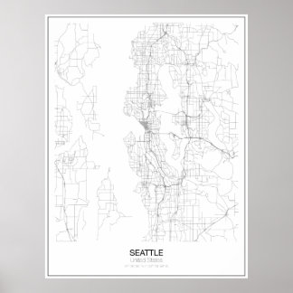 Seattle, United Staaten Minimalistisch Map Poster