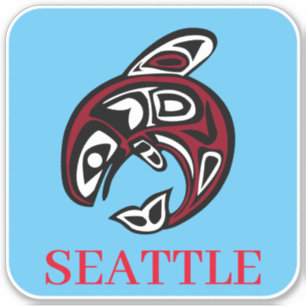 Seattle Ureinwohner Haida Orca Schwertwal Aufkleber