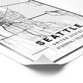 Seattle - Vereinigte Staaten - Ligth City Map Fotodruck (Ecke)