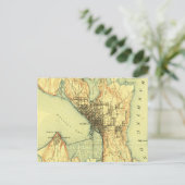Seattle Vintag Map Travel Postkarte (Stehend Vorderseite)