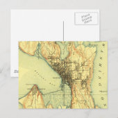Seattle Vintag Map Travel Postkarte (Vorne/Hinten)