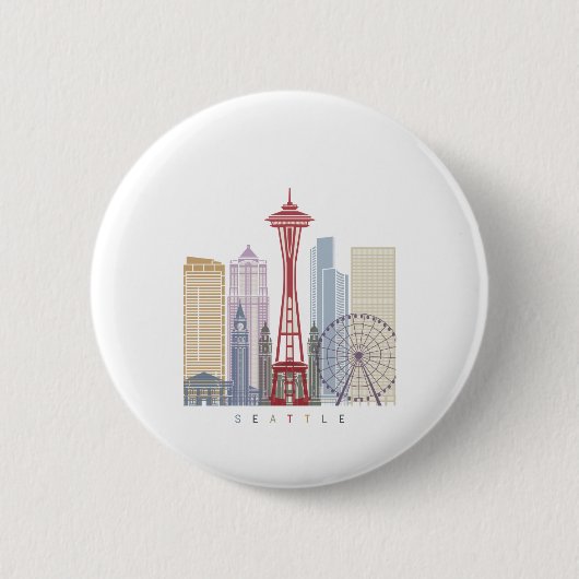 Seattle Vintage Poster Button (Vorderseite)