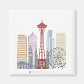 Seattle Vintage Poster Magnet (Vorne)