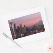 Seattle vom Kerry Park. Rechteckiger Aufkleber (Umschlag)