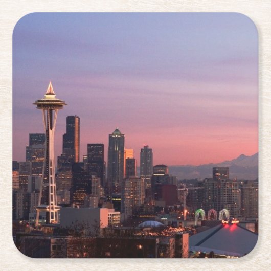Seattle von Kerry-Park Rechteckiger Pappuntersetzer (Vorderseite)