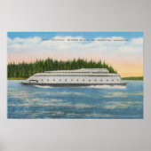 Seattle, WA - Blick auf Kalakala Ferry on Puget Poster (Vorne)