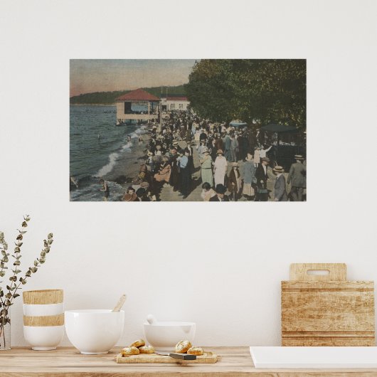 Seattle, WA - Boardwalk in Alki Point Poster (Küche)