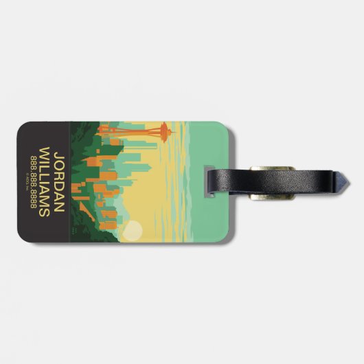 Seattle, WA Gepäckanhänger (Rückseite horizontal)