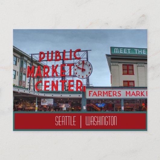 Seattle, WA Public Market Postkarte (Vorderseite)