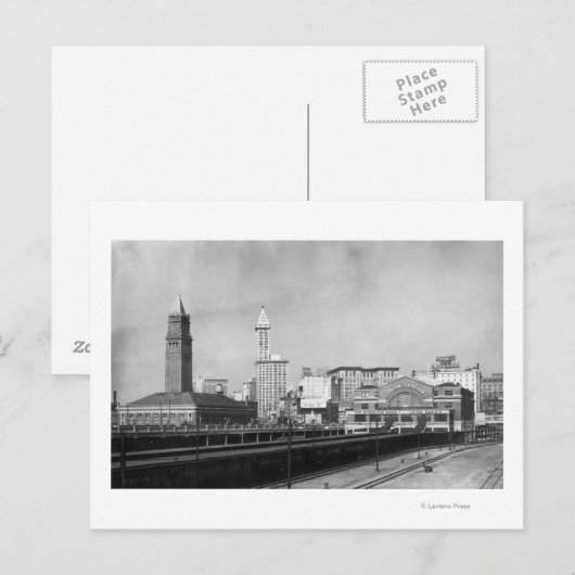 Seattle, WA - Seattle Railcenter und Smith Postkarte (Vorne/Hinten)