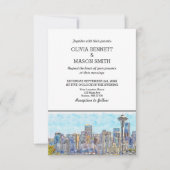 Seattle Wa Skyline Cityscape Wedding Einladung (Vorderseite)
