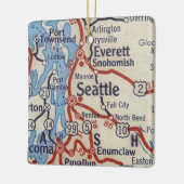 Seattle WA Vintag Map Keramikornament (Links)