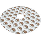 Seattle WA Washington Coffee Cup Latte Polyester Weihnachtsbaumdecke (Schrägansicht)