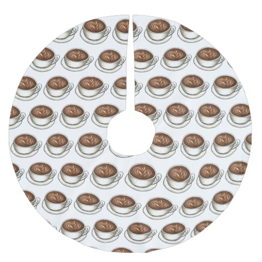 Seattle WA Washington Coffee Cup Latte Polyester Weihnachtsbaumdecke (Vorderseite)