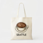 Seattle WA Washington Coffee Drinker Cup Latte Tragetasche (Vorne)