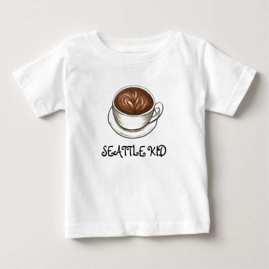Seattle WA Washington Kid Latte Coffee Cup Baby T-shirt (Vorderseite)