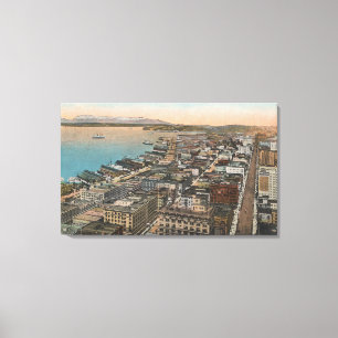 Seattle, WAAerial von im Stadtzentrum gelegenem Leinwanddruck