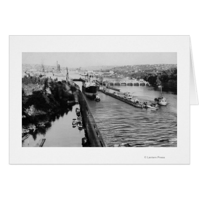 Seattle, WABallard sperrt Schiffskanal-Foto (Vorderseite (Horizontal))