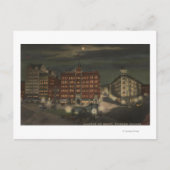 Seattle, WAPioneer Square bei Nacht Postkarte (Vorderseite)