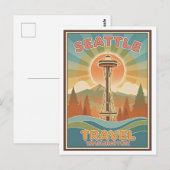 Seattle, Washington AI-generierte psychedelische R Postkarte (Vorne/Hinten)